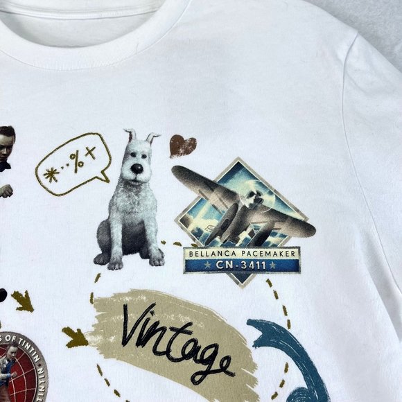 NWT THE ADVENTURES OF TINTIN Unisex M Paramount 2011 Soft Rare Movie Dog Snowy - Picture 2 of 7